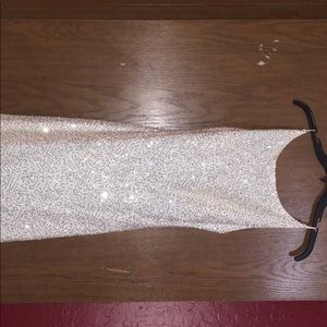 Prom white gold dress